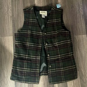 Vintage Wool Eddie Bauer Vest - Dark Academia